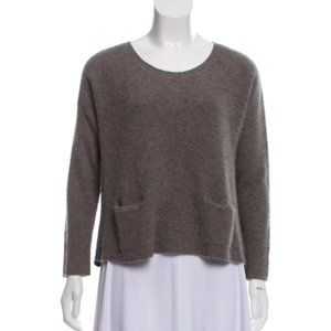 White + Warren Cashmere Scoop Neck Sweater Grey SM